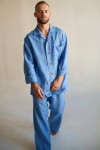 Men's Linen Pajama Set with Shirt and Pants