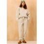 Quilted Linen Pants for Women - Padded Loose Trousers - Autumn Joggers - Warm Linen Clothing