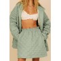 Quilted Linen Skirt for Women - Padded Loose Mini Skirt - Autumn Outwear - Warm Clothing